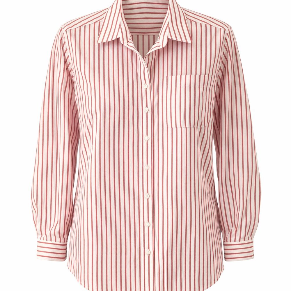 Torrid Red White Striped‎ Button Down Long Sleeve Shirt NWT 1X